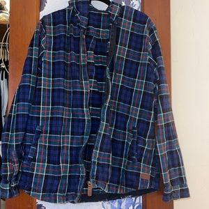 LL BEAN FLANNEL XS WITH HOOD AND POCKETS